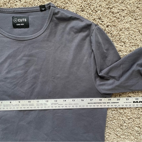 Cuts | AO Curve Hem Tee Pyca Pro Long-sleeve top Signature Fit Cast Iron Sz S - Picture 5 of 13